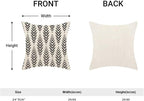 Boho Pillow Covers 24 x 24 Inch Pack of 2, Black and White Bohemian Ethnic Herringbone Pattern Decorative Throw Pillow Covers Vintage Linen Farmhouse Outdoor Pillowcase for Bedroom Home Sofa Decor