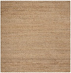 SAFAVIEH Natural Fiber Collection Area Rug - 6' Square, Natural, Handmade Farmhouse Jute, Ideal for High Traffic Areas in Living Room, Bedroom (NF870A) - size: 6' x 6' (Square)