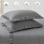 KKJIAF 2 Pcs Plaid Ruffle Pillow Case Standard Size, Ruffled Gingham Cotton Pillowcases 20x26 Inch, Linen Feel Plaid Bed Pillow Shams with Envelope Closure for Sofa Bed (Black Plaid) - color: Black Plaid, size: 26" x 20" (Pack of 2)