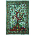Popular Handicrafts Tapestry Wall Hanging Hippie Bohemian Tree of Life Hippy Psychedelic Design Indian Tapestries Bedspread 53 x 78 inches (140cm x 215cm) Green - color: Green #1, size: 78"L x 53"W