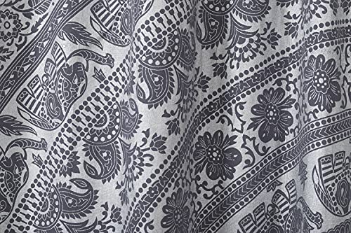 Popular Handicrafts Indian Hippie Bohemian Beautiful Elephant Color Mandala Curtain Panels Grey Silver - color: Grey Silver, size: 38"W x 83"L (Pack of 2)