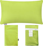 Thmyo 4-Pack 100% Cotton Lumbar Comfortable Solid Decorative Throw Pillow Case, Rectangle Cushion Cover Pillowcase Sublimation Blank Pillow Covers DIY Throw Pillowcase(12x20inch/30x50cm,Light Green)
