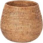 KOUBOO La Jolla Coco Rattan Bowl, Honey-Brown, Large Planter