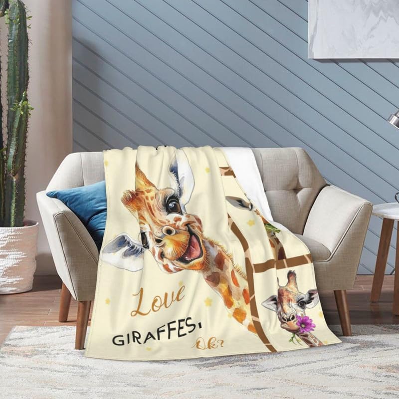 Giraffe Blanket Warm Plush Giraffe Flannel Throw Blanket Super Soft Fleece Cozy Fuzzy Giraffes Stuffed Animal Blanket Gifts for Kids Teens Adults Room Decor 40"X50" - color: Giraffe, size: 40"X50"