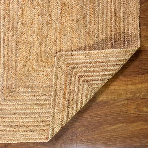 Super Area Rugs Farmhouse Jute Braided Rug - Reversible Natural Fiber- Eco Friendly Rug for Living Room - Kitchen - Entryway Hand Woven, Natural, Rectangle 3' X 5' - color: Natural, size: 3' x 5' (Rectangular)