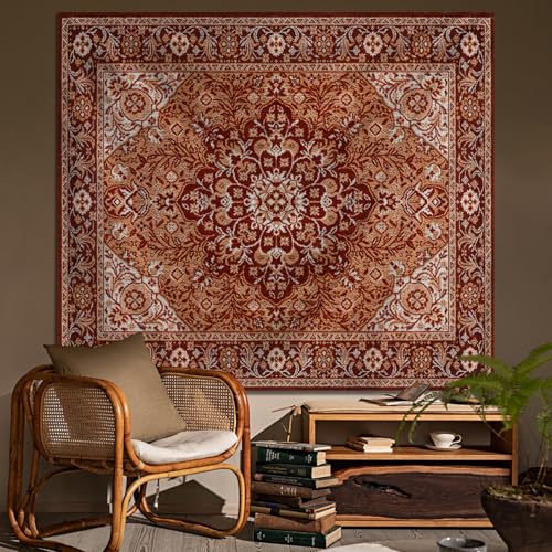 Tichgeim Boho Mandala Tapestry Wall Hanging for Bedroom,Hippie Aesthetic Bohemian Vintage Wall Art for Living Room Decor,Indian Floral Flower Medallion Wall Decor for Dorm 60" L x 51" W
