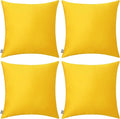 Thmyo 4-Pack 100% Cotton Comfortable Solid Decorative Throw Pillow Cases Square Cushion Covers Sublimation Blank DIY Throw Pillowcase (Only Pillow Covers No Inserts)(18x18 inch/45x45cm,Yellow)