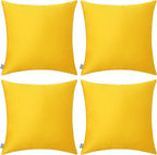 Thmyo 4-Pack 100% Cotton Comfortable Solid Decorative Throw Pillow Cases Square Cushion Covers Sublimation Blank DIY Throw Pillowcase (Only Pillow Covers No Inserts)(18x18 inch/45x45cm,Yellow)
