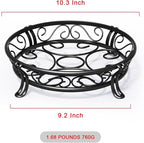 Yimobra Metal Plant Stand for Outdoor Indoor, Heavy Duty Flower Pots Holder Rustproof Wrought Iron Planter Stands Garden Round Supports Rack for Planter 10.3 Inches, Bronze Black
