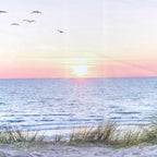 HVEST Ocean Beach Tapestry Wall Hanging, Sunset Seabird and Beach with Grass Wall Hanging Tapestry Natural Landscape Tapestry for Bedroom Living Room Dorm Decoration Wall Decor, 80x60 Inches