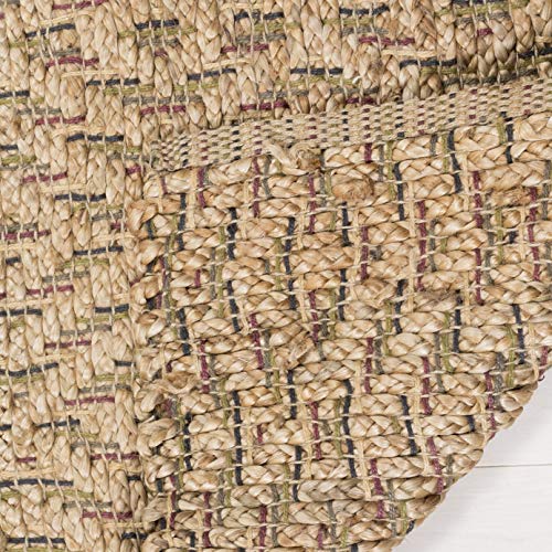 SAFAVIEH Natural Fiber Collection Area Rug - 6' x 9', Natural & Red, Handmade Diamond Trellis Jute, Ideal for High Traffic Areas in Living Room, Bedroom (NF873A) - size: 6' x 9' (Rectangular)