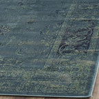 SAFAVIEH Vintage Collection Area Rug - 7'6" x 10'6", Turquoise & Multi, Oriental Distressed Viscose Design, Ideal for High Traffic Areas in Living Room, Bedroom (VTG117-2220)