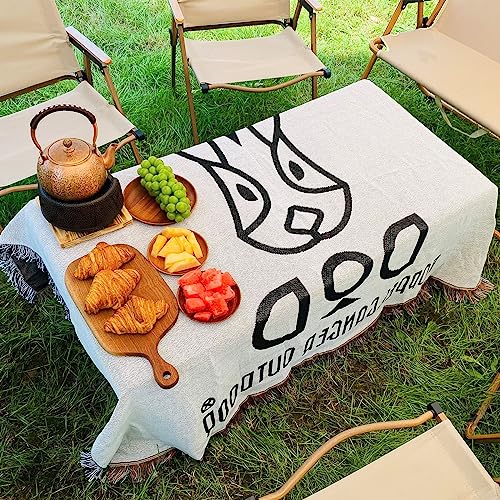 LumiSyne Cotton Woven Throw Blanket With Tassel Bohemian Tribal Ethnic Style Geometric Pattern Aztec Navajo Blanket Decorative Throw For Sofa Bed Armchair Camping Tapestry Tablecloths Carpet 160x130cm - color: Dod