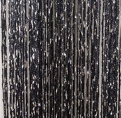 ave split Decorative Door String Curtain Wall Panel Fringe Window Panel Drapes Room Divider Blind Divider Tassel Screen Home 100cm*200cm (black1) - color: Black1