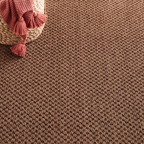 SAFAVIEH Natural Fiber Collection Runner Rug - 2'6" x 10', Chocolate, Sisal, Woven Design with Border (NF525D) - color: Chocolate, size: 2'6" x 10' (Runner)