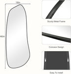 WallBeyond Irregular Wall Mirror, Asymmetrical Mirror Wall Mounted with Black Framed for Living Room, Bathroom, Bedroom, Entryway Wall Decor, 46"×18", Black