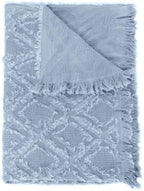 Simple&Opulence Cotton Throw Blanket for Bed, Couch, Boho Textured Geometric Knit Woven Blanket with Tassels Soft, Lightweight Breathable Shabby Chic Farmhouse Decoration for All-Season(Dusty Blue)