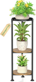 KMOTASUO 3 Tier Black Plant Stand Indoor for Large Tall Heavy Duty Planter, Multiple Sturdy Metal Flower Corner Rack for Narrow House Floor, Iron Vertical Level Round Orchi Holder Organizer, Modern