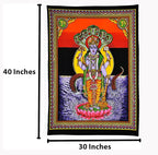 Rastogi Handicrafts Cotton cloth Tapestry 40" X 30" Poster Size wall hanging, Table cover (VISHNU-G) - color: VISHNU-G