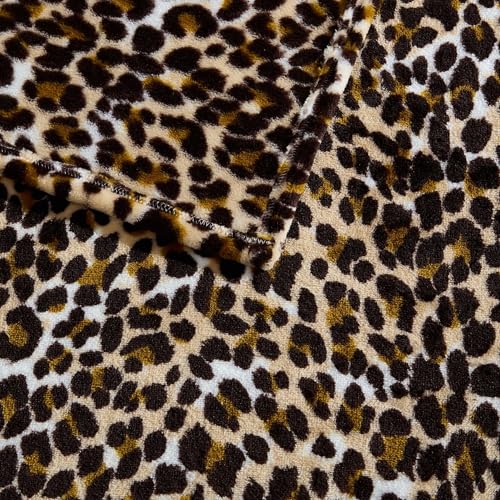 Betsey Johnson - Plush Throw Blanket for Couch or Bed, Soft Reversible Western Fleece Throw, Cozy Printed Soft Blanket, Etched Leopard Brown, 50" x 70" - color: Etched Leopard Brown