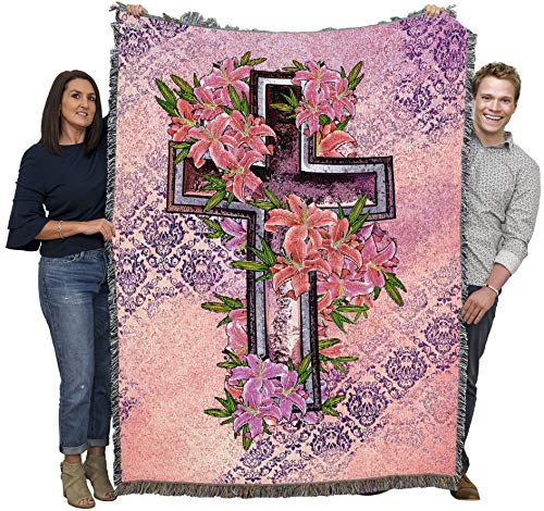Pure Country Weavers Cross and Stargazer Blanket - Sympathy Bereavement Gift Tapestry Throw Woven from Cotton - Made in the USA (72x54) - color: Stargazer Cross, size: 72" x 54"