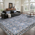 Living Room Rug 6x9, Soft Non Slip Low Pile Washable Rug, Boho Modern Area Rug for Bedroom, Dining Room, Blue - color: Blue, size: 6' x 9' (Rectangular)