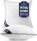 MIULEE Euro Pillows 28x28 Throw Pillows Set of 2 Premium Down Alternative Inserts Square Decorative Inserts Stuffer for Sofa, Couch