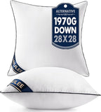 MIULEE Euro Pillows 28x28 Throw Pillows Set of 2 Premium Down Alternative Inserts Square Decorative Inserts Stuffer for Sofa, Couch