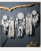 5 Pack Moon Phase Dreamcatcher Set Boho Wall Decor, Boho Macrame Wall Hanging Dream Catchers, for Home, Bedroom, Living Room, Witchy Gifts (Grey)