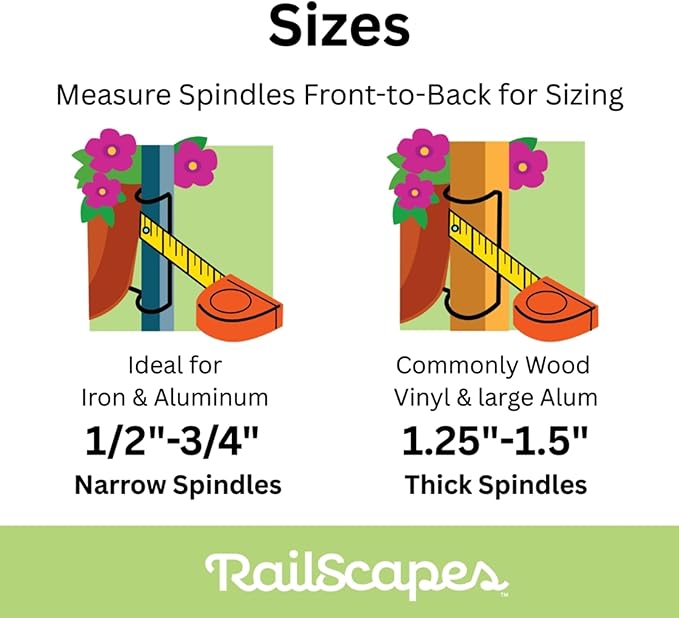 Railscapes Floating Railing Plant Clip for 1/2" - 3/4” Narrow Spindles