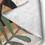 Boho Mid Century Blankets Black Geometric Throws Beige Abstract Modern Throw Blanket Minimalist Sun Soft Warm Bed Bedding Blankets for Couch Bedroom Sofa Office Cozy Flannel Blanket 60"X80"