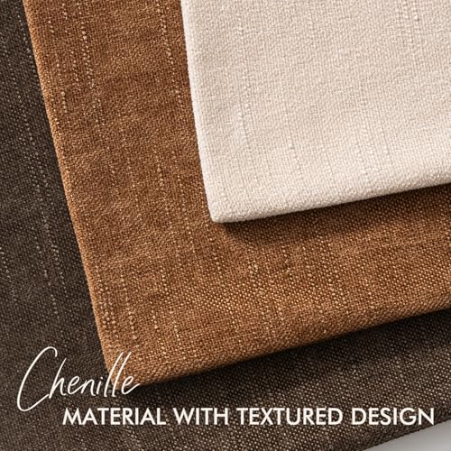 Set of 2 Textured Throw Pillow Covers Decorative Soft Accent Square Chenille Pillowcases Neutral Farmhouse Cushions Modern Home Decor for Couch Sofa Bedroom Living Room 18x18 Inch,Bronze - color: Bronze, size: 18" x 18" (Pack of 2)