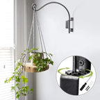 Qiang Ni Plant Hanger Outdoor: 16 Inch Bird Feeder Bracket for Garden Patio Decor - 2 Piece Swivel Adjustable Wall Mount Plant Hook for Hanging Flower Baskets