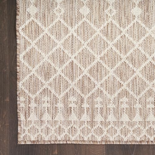Nourison Home Positano Beige 8' x Square Area Rug - Easy Clean, Non Shedding, Bed Room, Living Room, Dining Room, Kitchen (8' x Square) - color: Beige, size: 8' x 8' (Square)
