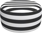 LVTXIII Inflatable Stool Ottoman Footrest with Handle, All Weather Footrest Seat, Indoor or Outdoor Pouf for Home Patio Garden and Camping Use, D31 xH14, Large Round, Cabana Black