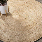JONATHAN Y Soleil Jute Braided Circle Natural 4' Round Indoor Area Rug, Natural-Fibers, Geometric, Easy-Cleaning for Living Room, Bedroom, Kitchen, Pet Friendly, Non-Shedding (RNF103A-4R) - size: 4' (Round)