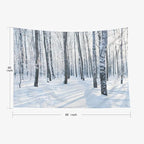 EMMTEEY Forest Wall Tapestry - Winter Scene Birch Forest - 60x50 for Friends and Families