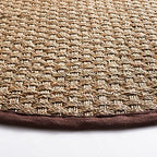 SAFAVIEH Area Rug 6' Round - Natural Fiber Collection - Natural & Dark Brown, Seagrass, Basketweave Pattern with Border (NF114K) - color: Natural/Dark Brown, size: 6' (Round)