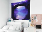 EMMTEEY Landscape Tapestry Romantic Purple Lake 60X50 Inch Ceiling Tapestry Wall Art Hanging Tapetries for Bedroom Living Room Dorm Décor