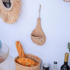 YRMT Small Hanging Basket for Wall Decor Water Hyacinth Woven Hanging Planter for Artificial Plants Flowers Home Decor for Livingroom Bedroom (Round Shape)