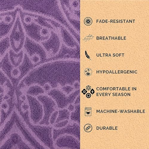 100% Cotton Throw Blanket for Couch Sofa or Bed All Season Terry Blankets & Throws, Lightweight & Breathable Cotton Blanket, Picnic Rug, Terry Bed Sheet (Byzantium) - color: Byzantium