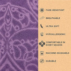 100% Cotton Throw Blanket for Couch Sofa or Bed All Season Terry Blankets & Throws, Lightweight & Breathable Cotton Blanket, Picnic Rug, Terry Bed Sheet (Byzantium) - color: Byzantium