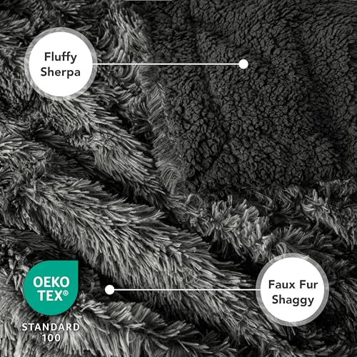 PetAmi Waterproof Dog Blanket for Couch, Bed & Furniture,Reversible Sherpa & Faux Fur Pet Blanket, Leakproof Blanket for Dog Cat, Soft Washable Couch Protector Calming Throw (40x60, Tie-Dye Black) - color: Tie-dye Black, size: Large (40x60)