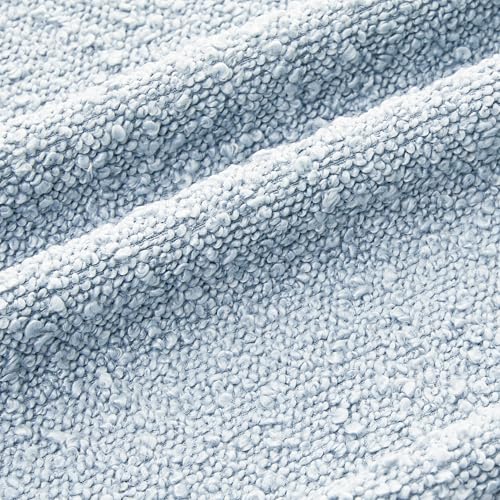 Mixhug Decorative Boucle Throw Pillow Covers, Light Blue, 18 x 18 Inches, Pack of 2 - Textured Boho Pillow Covers for Couch and Bed - color: Light Blue, size: 18" x 18" (Pack of 2)