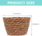 BESPORTBLE Seagrass Planter Basket Indoor, 2 Pcs Small Hand Woven Plant Basket Storage Containers with Plastic Liners for Indoor Planters Flower Pots Decoration, 5.07 * 3.5inch