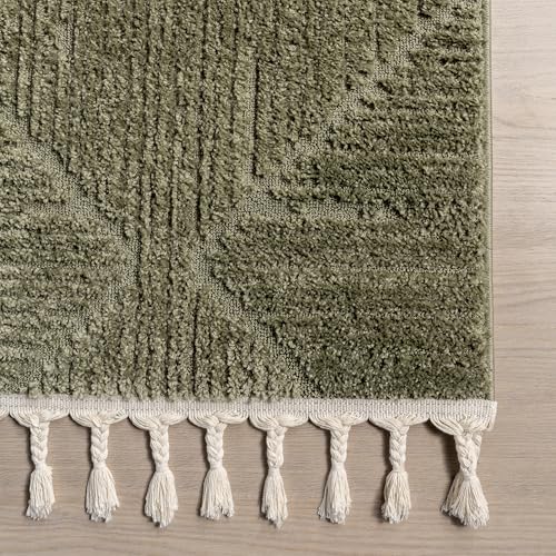 Nuloom Kerry Green, 6'7" x 9', Geometric, Soft and Cozy, High Traffic, Stain Resistant, Easy Clean, Durable Area Rug for Bedroom, Living Room, Dining Space, Den, Foyer, Entryway - color: Kerry Green, size: 6'7" x 9' (Rectangular)