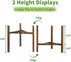 Airpark Adjustable Plant Stand Indoor, Metal Mid Century Modern Plants Stands, Stable Plant Holder Indoor Outdoor Corner, Fit 8 9 10 11 12 inch Pots,Brown Wood-Grain (Pot & Plant Not Included)
