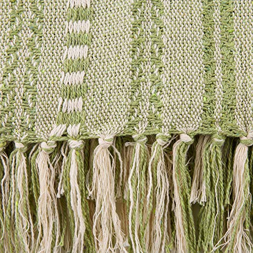 DII Braided Striped Decorative Throw Blanket, 50x60, Antique Green - color: Antique Green