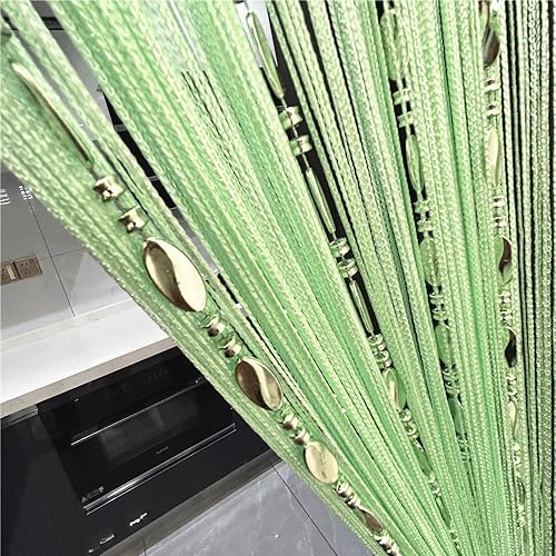 ave split 100cmX200cm Decorative Door String Curtain Beads Wall Panel Fringe Window Room Divider Blind for Coffee House Restaurant Parts Door Divider Beads Tassel Screen Decoration (Fruit green25£© - color: Fruit Green