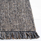 SAFAVIEH Natural Fiber Collection Accent Rug - 2' x 3', Charcoal & Natural, Handmade Woven Fringe Jute, Ideal for High Traffic Areas in Entryway, Living Room, Bedroom (NF826H) - color: Charcoal/Natural, size: 2' x 3' (Rectangular)